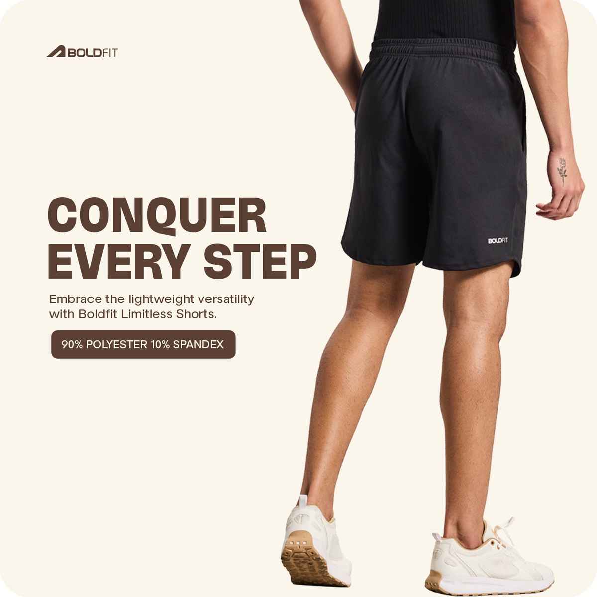 Boldfit Men's Sports Half Pants Quick Dry Lightweight | Black - 2XL