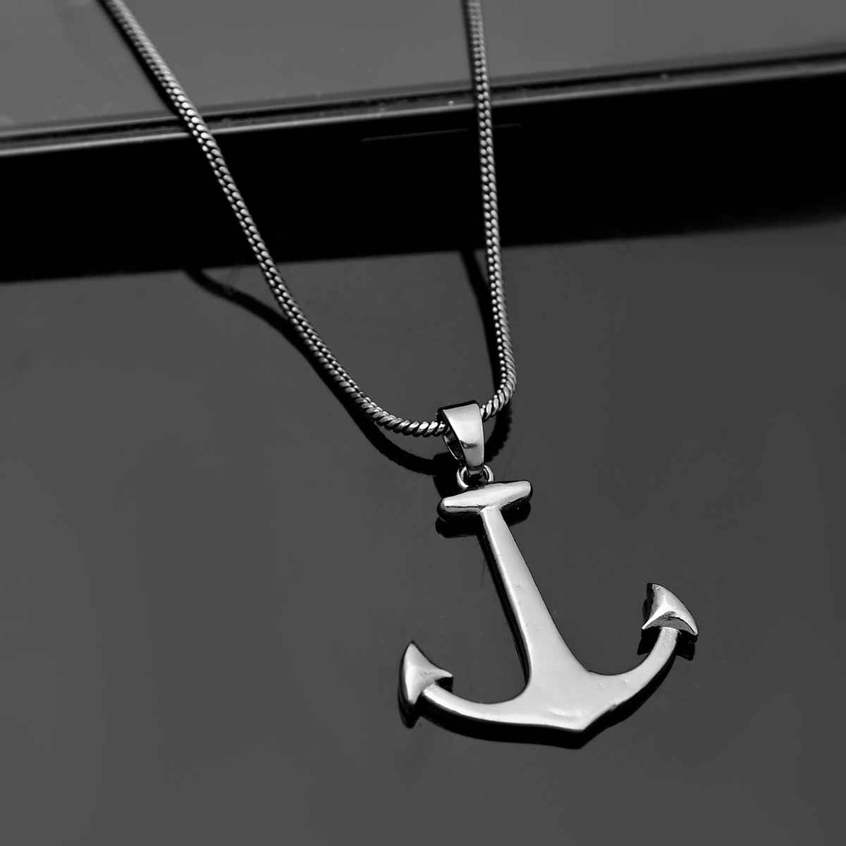Voylla | Eclipse Anchor Black Trishul Mens Pendant