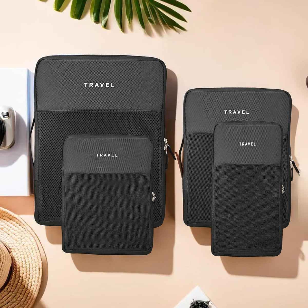 Kuber Industries Unisex Solid Nylon 16 L Travel Kit | Black - One Size