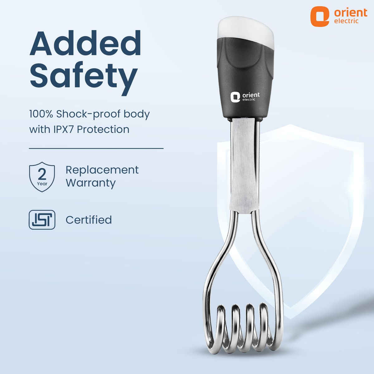 Orient Electric Heat Prime 1500W Shock-Proof Immersion Water Heater Rod ...