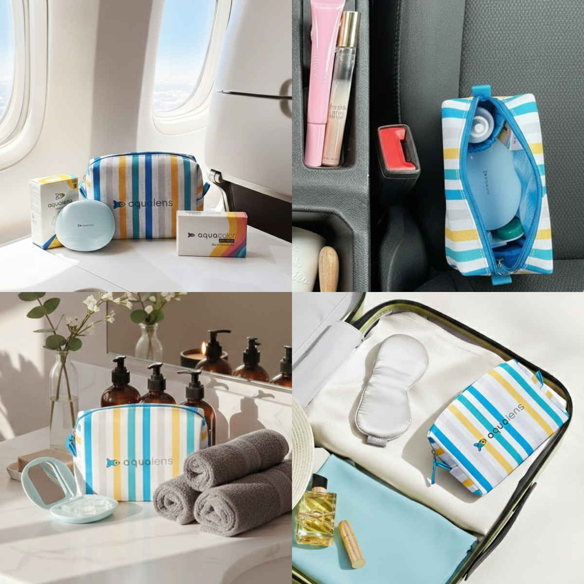 Aqualens On The Go Kit Premium Monthly Lenses in Mystery Hazel 60ml Solution with Stylish Lens Case