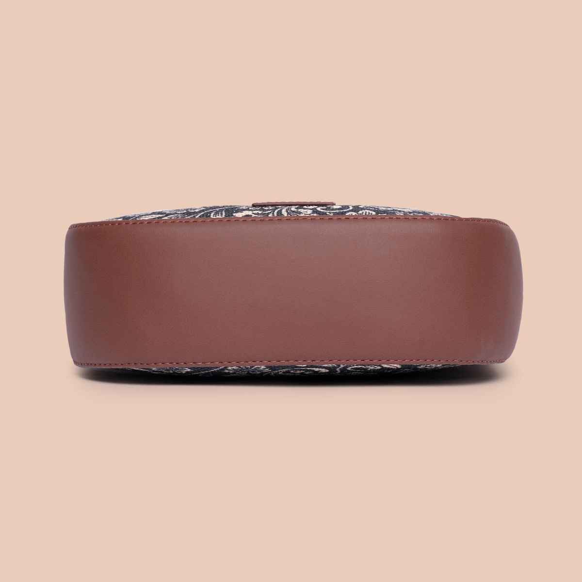 Zouk Women's Vegan Leather and Handcrafted Fabric 4 L Sling Bag | Multicolour | One Size