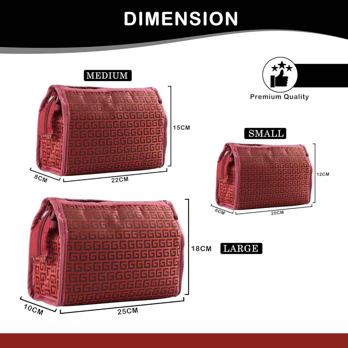 Kuber Industries Travel Storage Organizer | Waterproof Toiletry & Jewellery Bag | Maroon