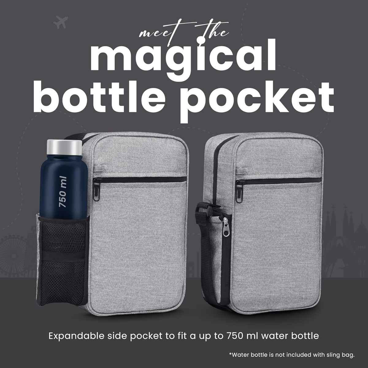 Craloft 11.5-Inch Side Sling Bag for Men & Women - Crossbody Travel Bags for Tablet/iPad Passport