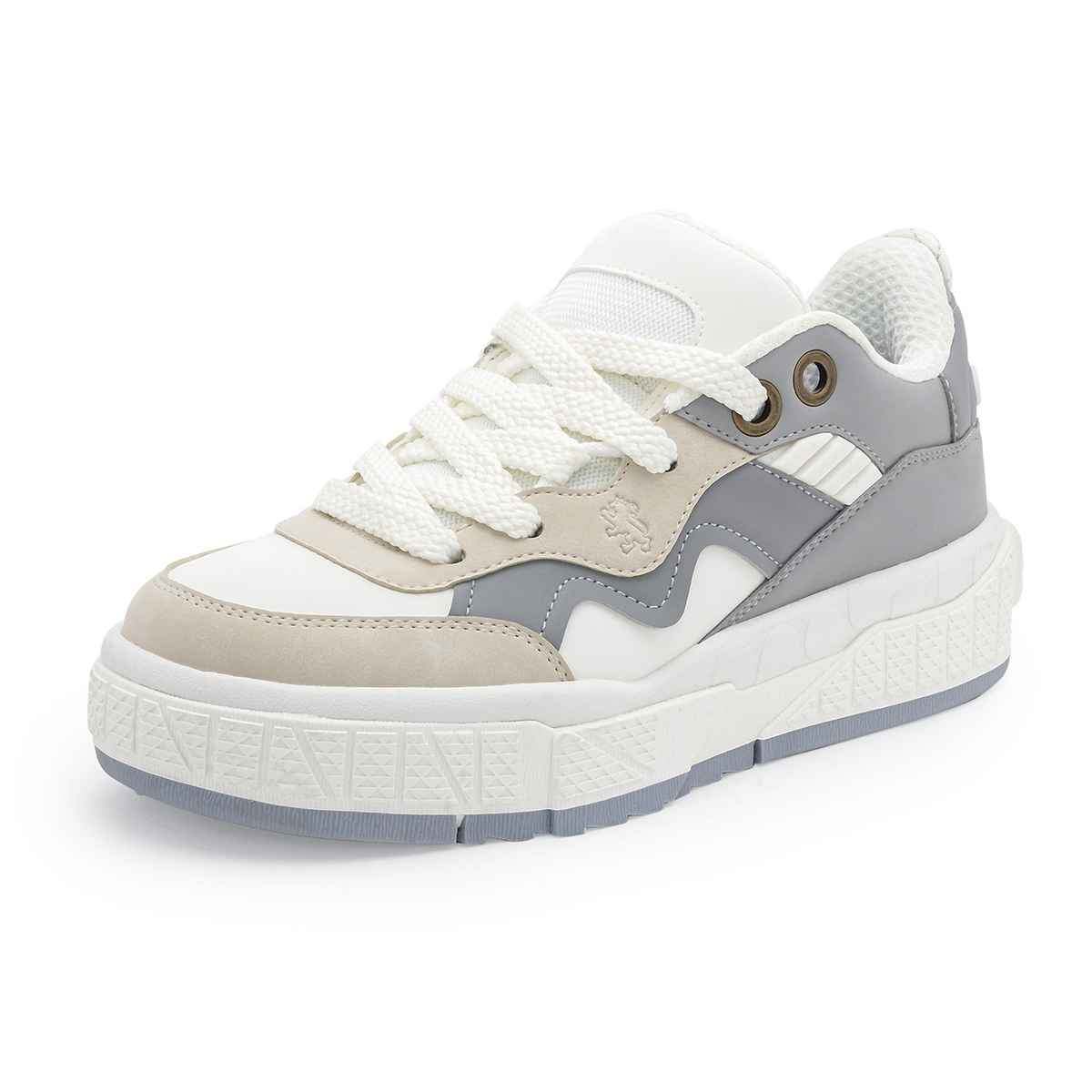 Red Tape Men's Casual Sneaker Shoes | Elegantly Rounded Front | Grey and Beige - UK 7