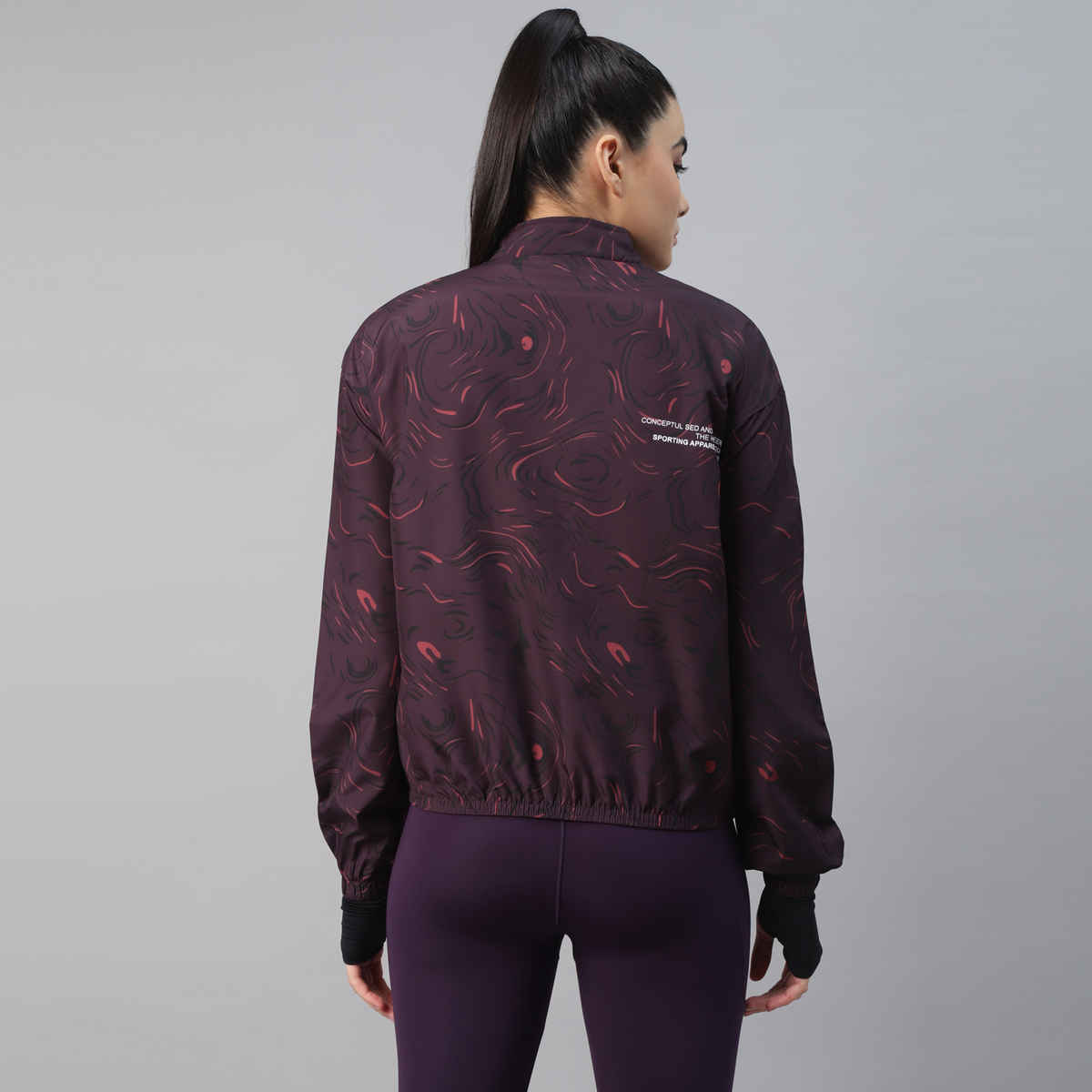 Dida Women's Sports Jacket | Regular Comfortable Stretchable Dry-Fit | Wine - S