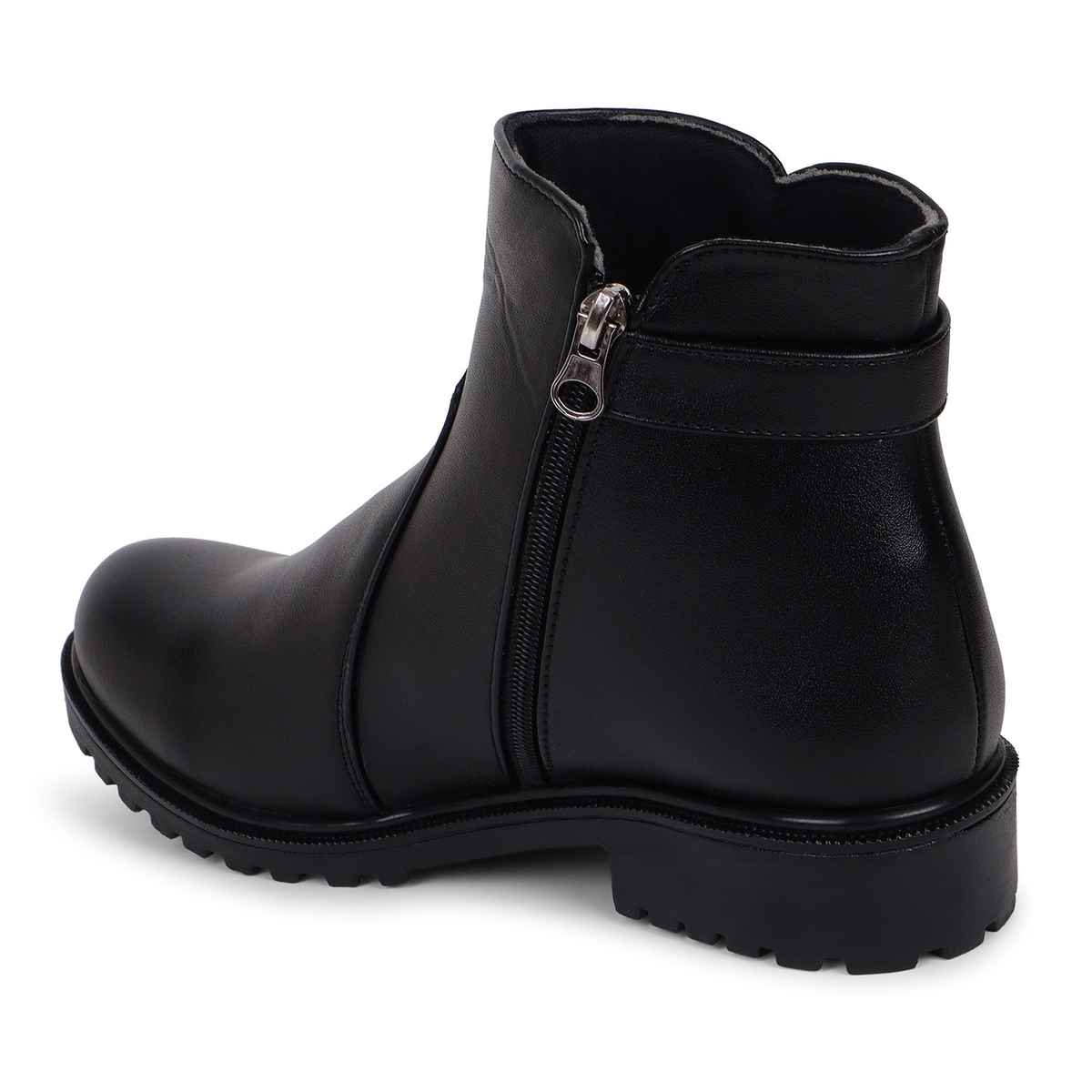 Trase Women Stylish Boots With Zipper Closure - Black | 4 UK