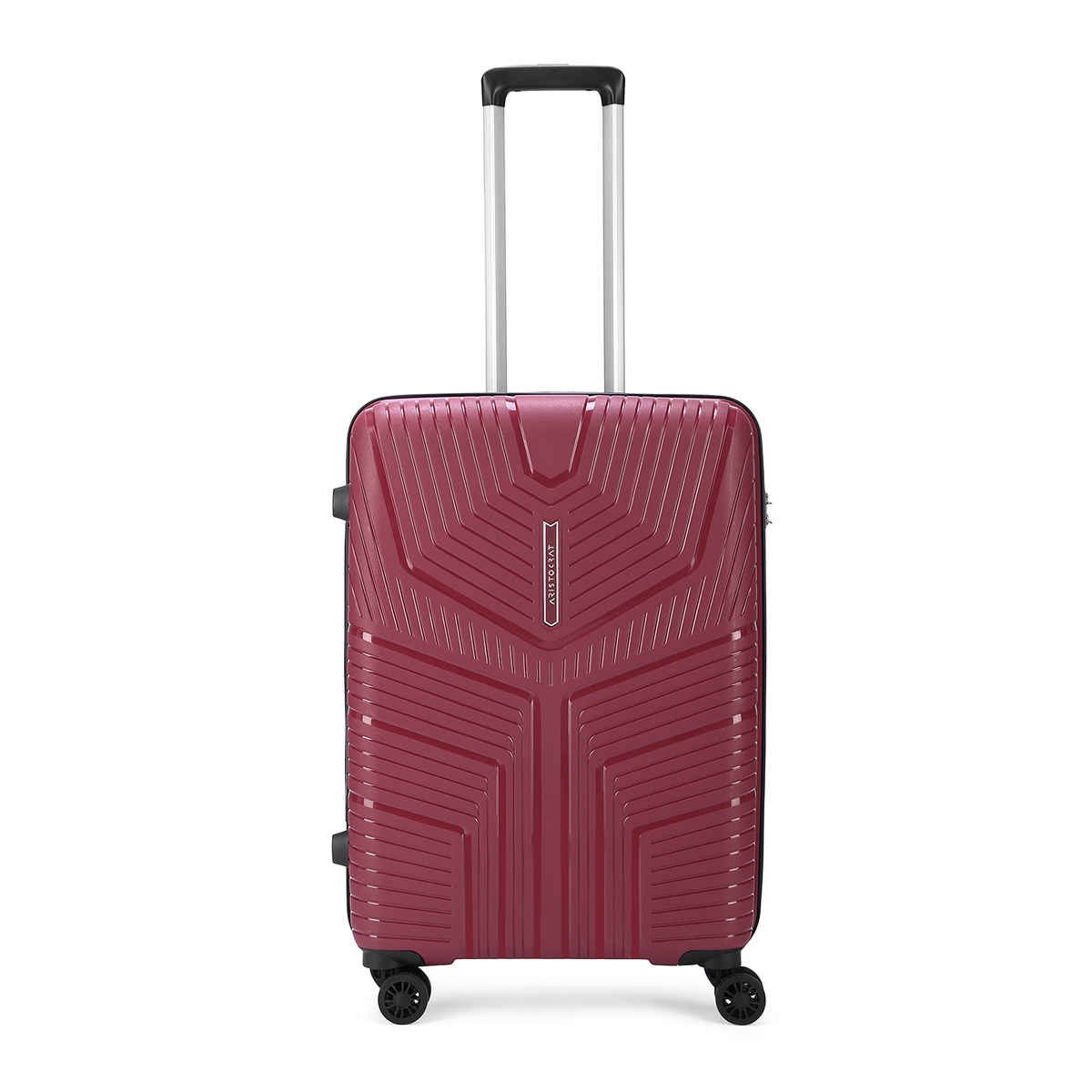 Aristocrat Prime Medium Trolley Bag | Combination Lock | 8 Wheels | Locus Maroon - 65 cm