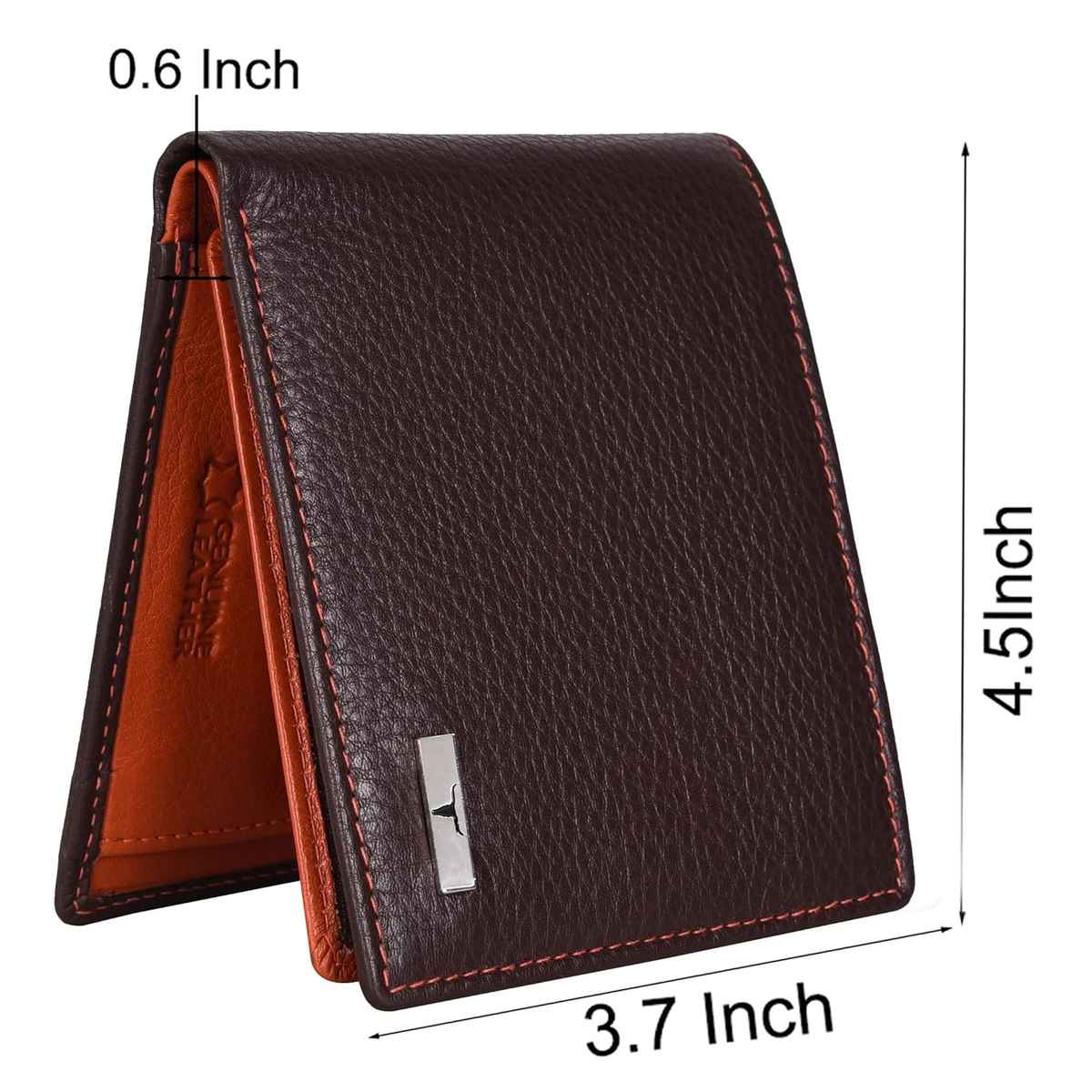 Urban Forest Men's Kyle Leather Wallet | Brown & Orange