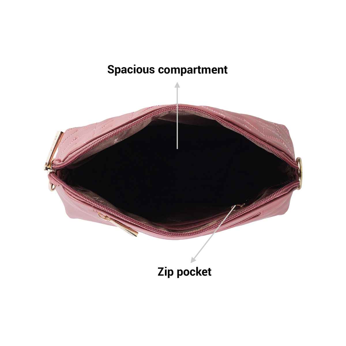 Metro Peach Synthetic Sling Bag for Women | 66-7353-80