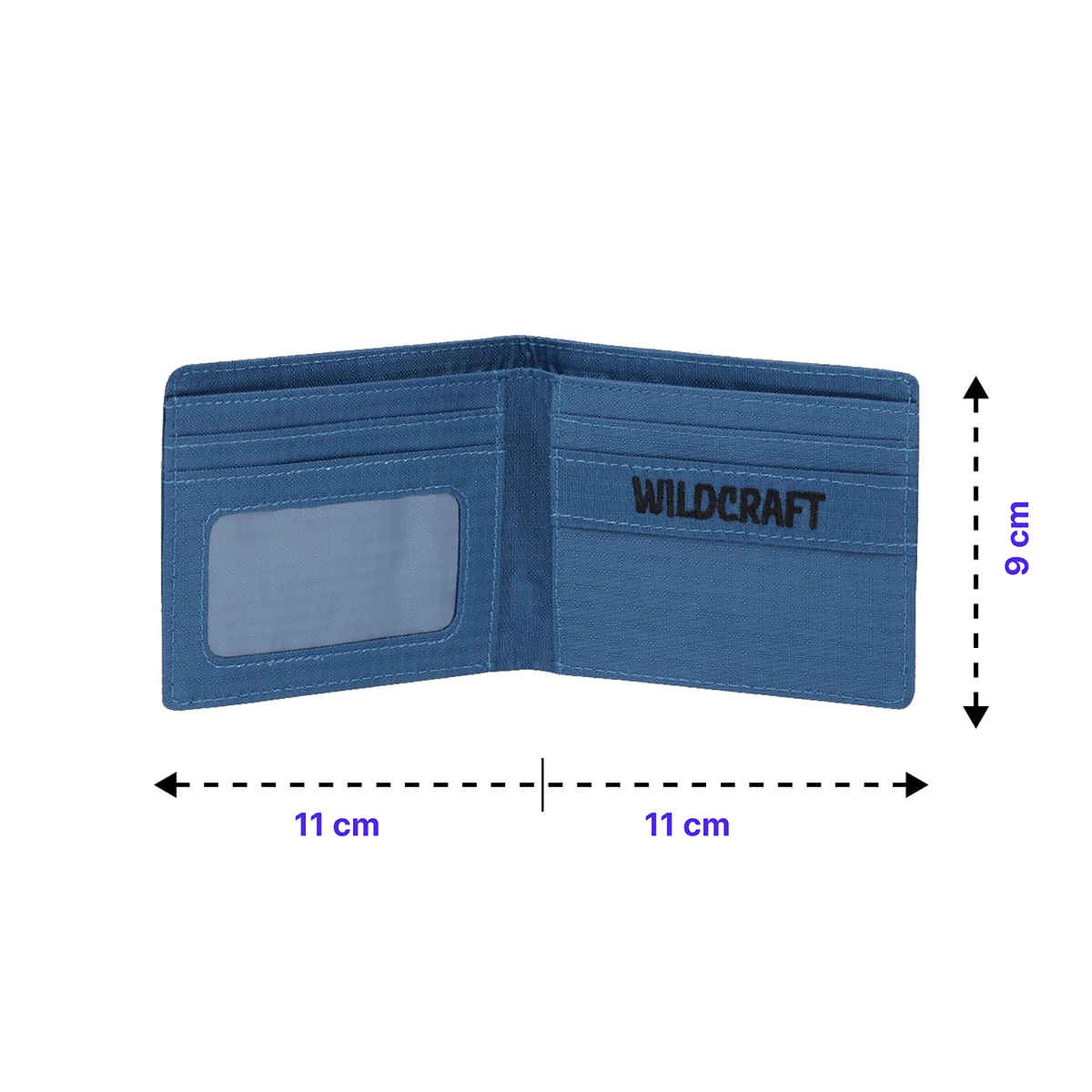 Wildcraft Unisex Textured Fabric Bi-Fold Wallet | Blue
