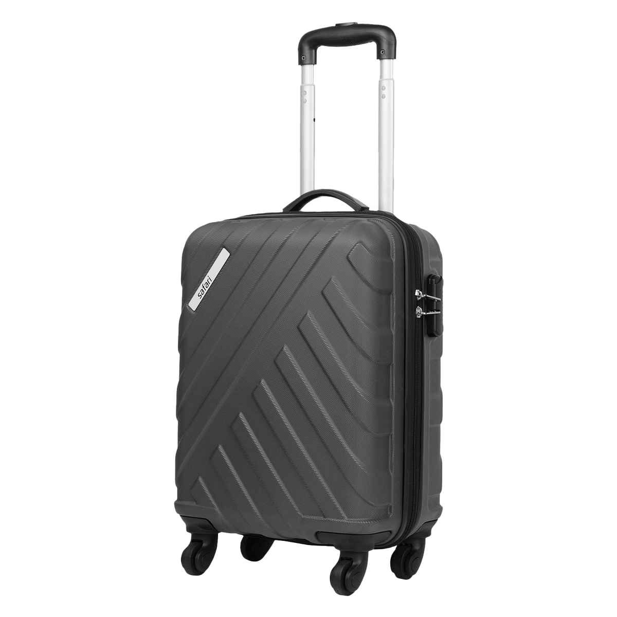 Safari Unisex Solid Polycarbonate 35 L Telescopic Trolley Bag | Gun Metal - 55 cm