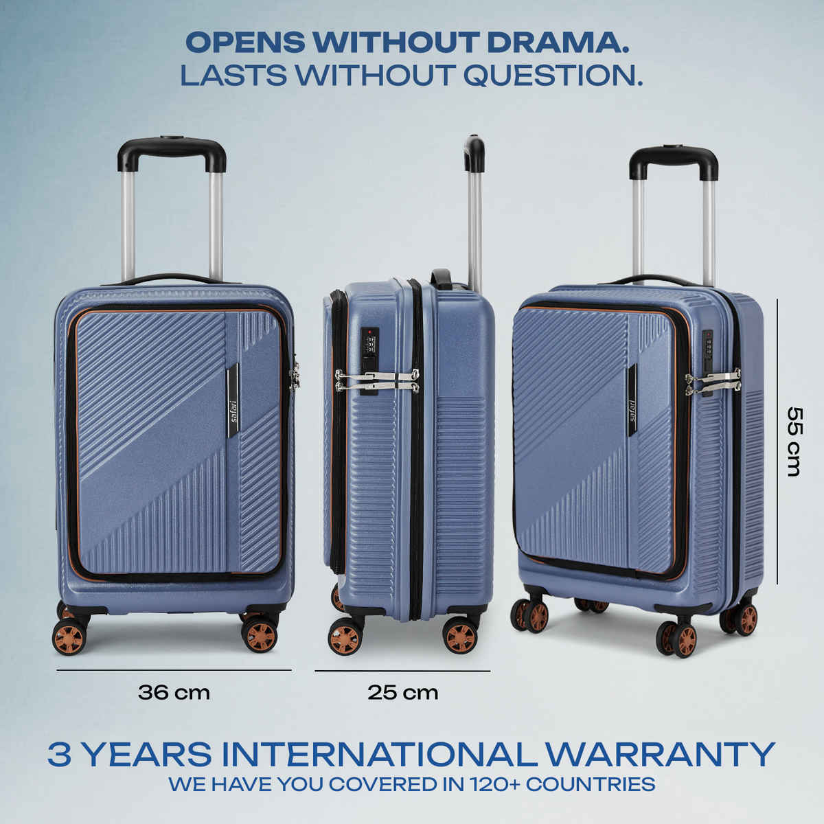 Safari Aeon Cabin Luggage with Laptop Compartment | Flintstone