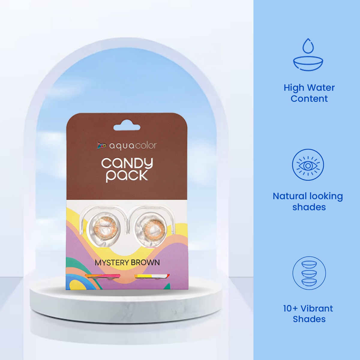 Aquacolor Candy Pack with Zero Power Daily Disposable Lens Mystery Brown
