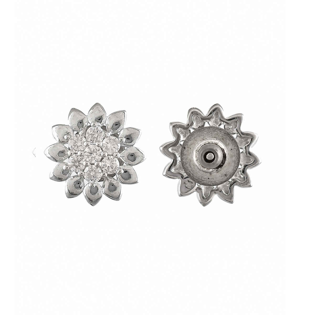 Voylla Sterling Silver Blooming Flower Stud
