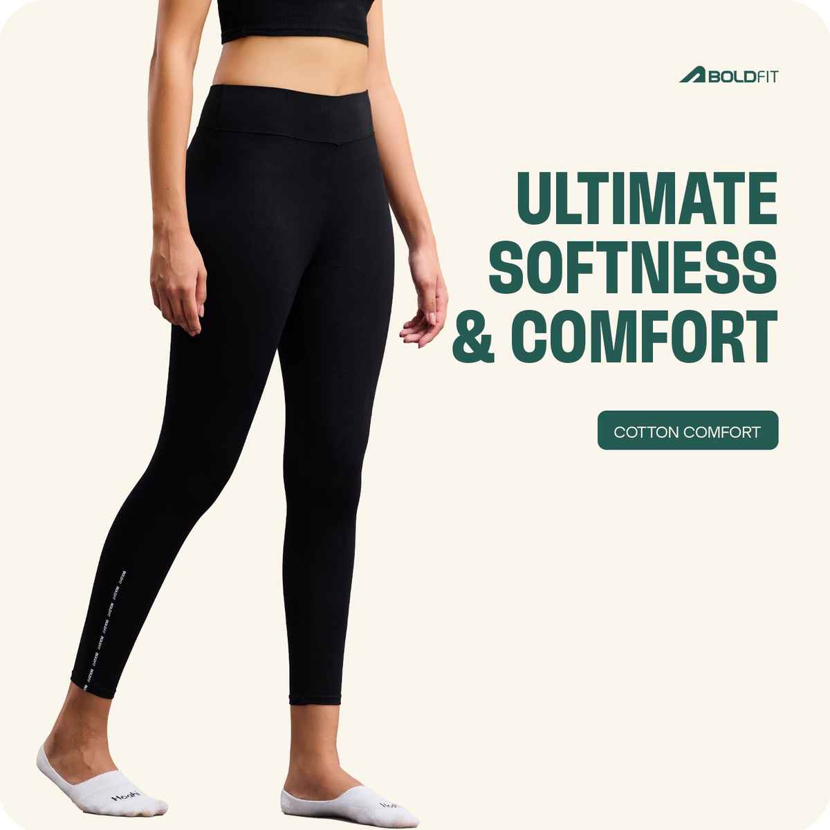 Boldfit Women's Gym Wear Leggings Premium Stretchable Fitness | Black - S