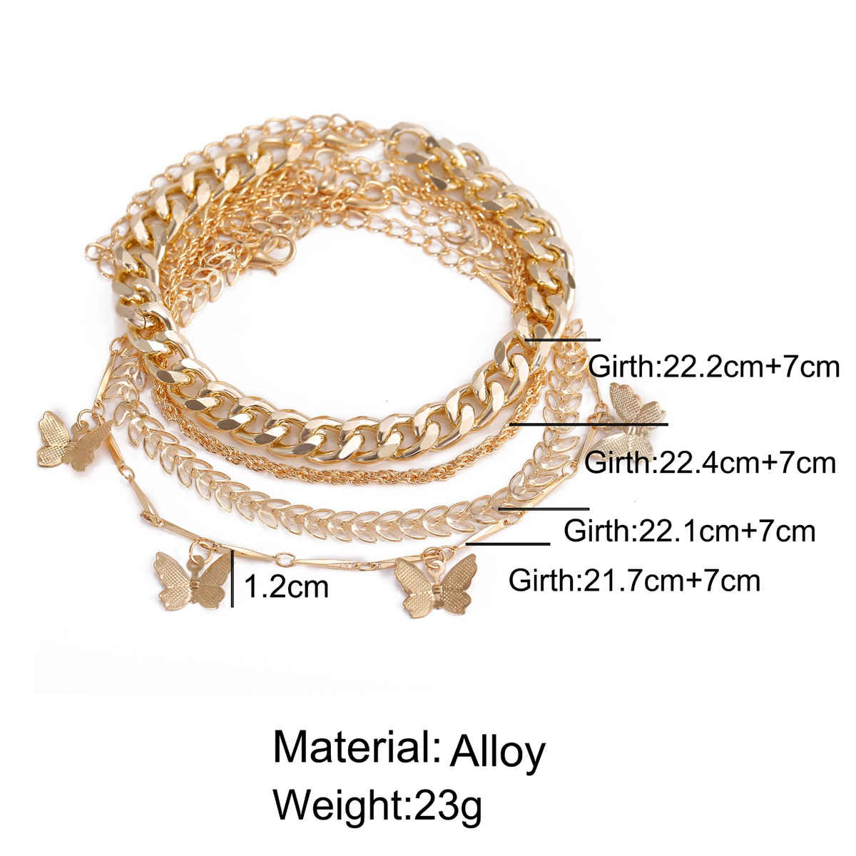 Shining Diva Fashion Set of 4 Multilayer Gold Plated Bangle Bracelet for Women and Girls | Rr14664b