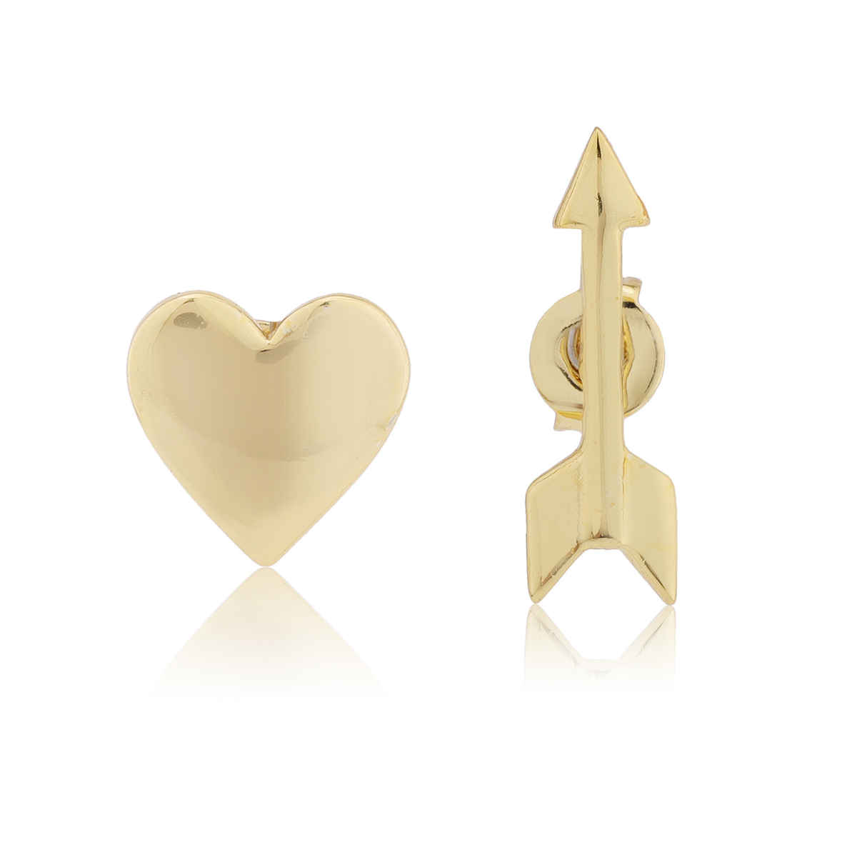 Voylla Valentines Day Heart and Arrow Cupid Mismatched Earrings