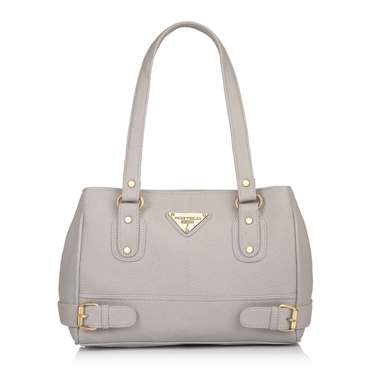 Fostelo Women's Vegan Leather Nightingale Handbags Shoulder Hobo Bag Ladies Purse | Grey | Large