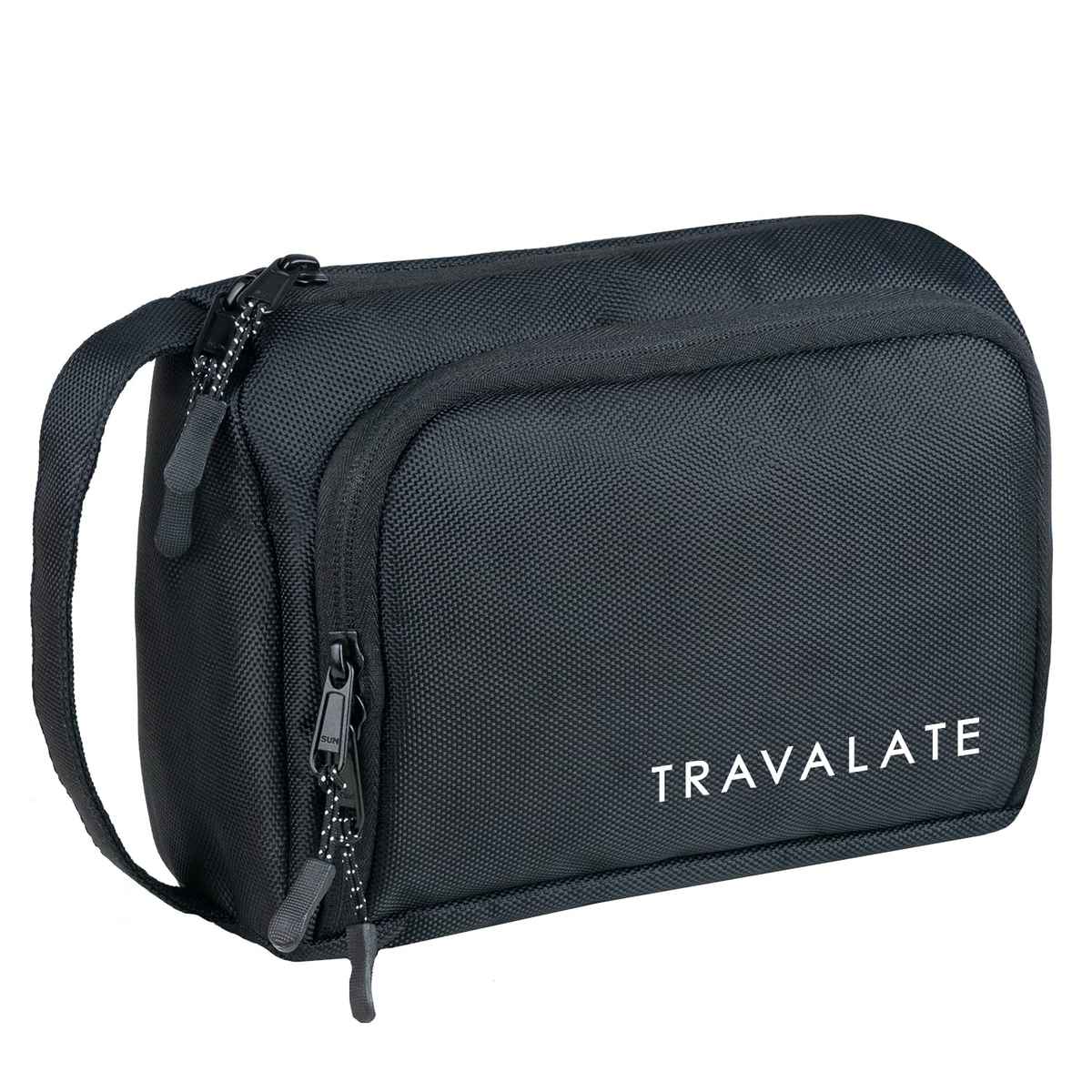 TRAVALATE Lightweight Toiletry Organizer Dopp Kit | Unisex Multipurpose, Makeup Kit Bag | Black