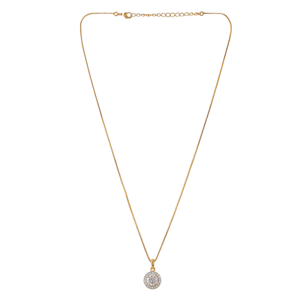 Voylla Sparkling Elegance Golden Glow Pendant Set