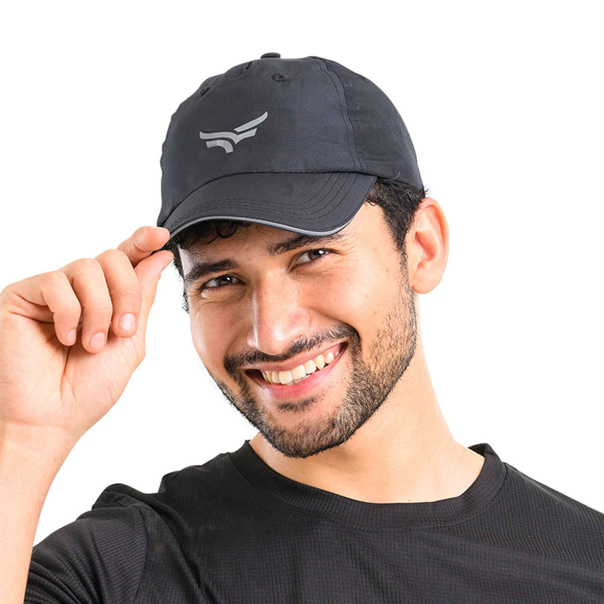 Unisex Adjustable Poly Cotton Head Cap- Black and Grey