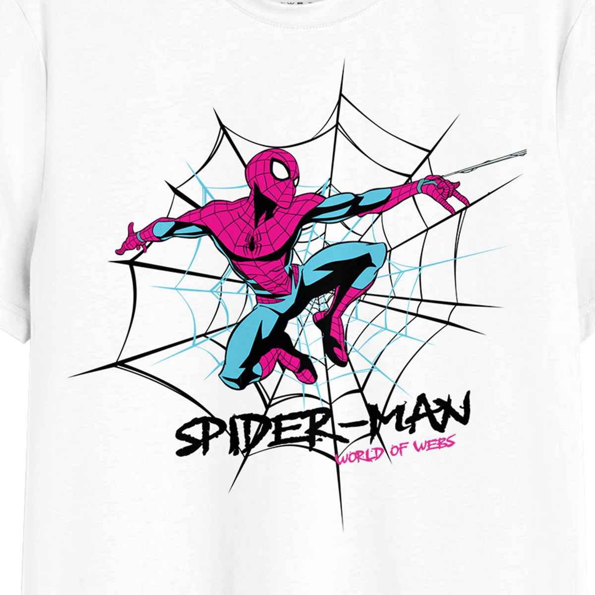 Bonorganik Men's Spiderman Graphic Printed T-shirt | White - S