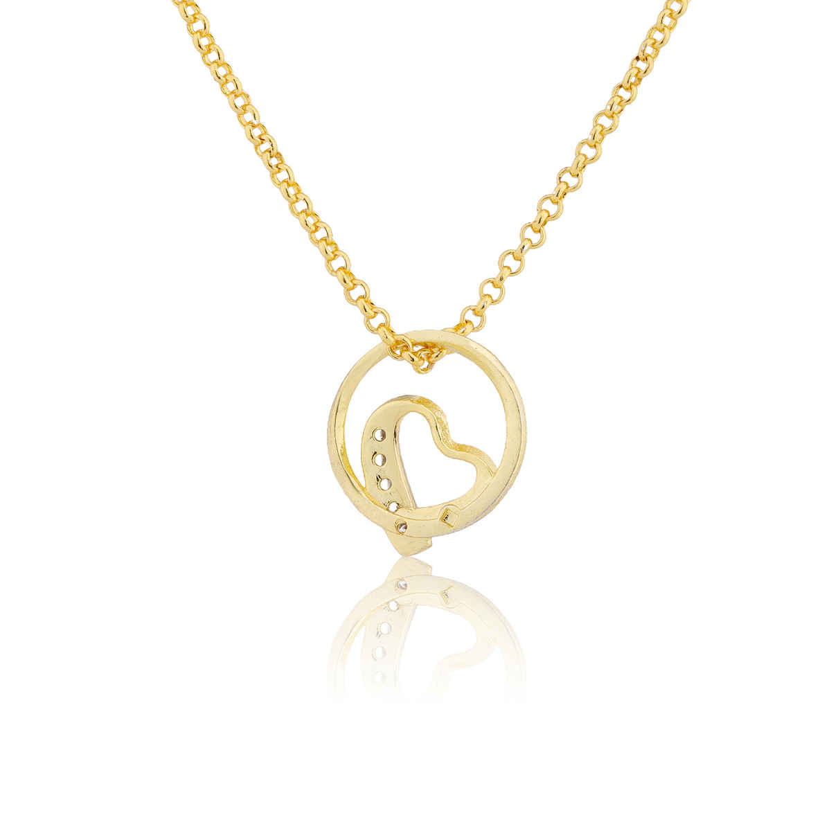 Voylla Valentines Day Golden Embrace Orbit Pendant