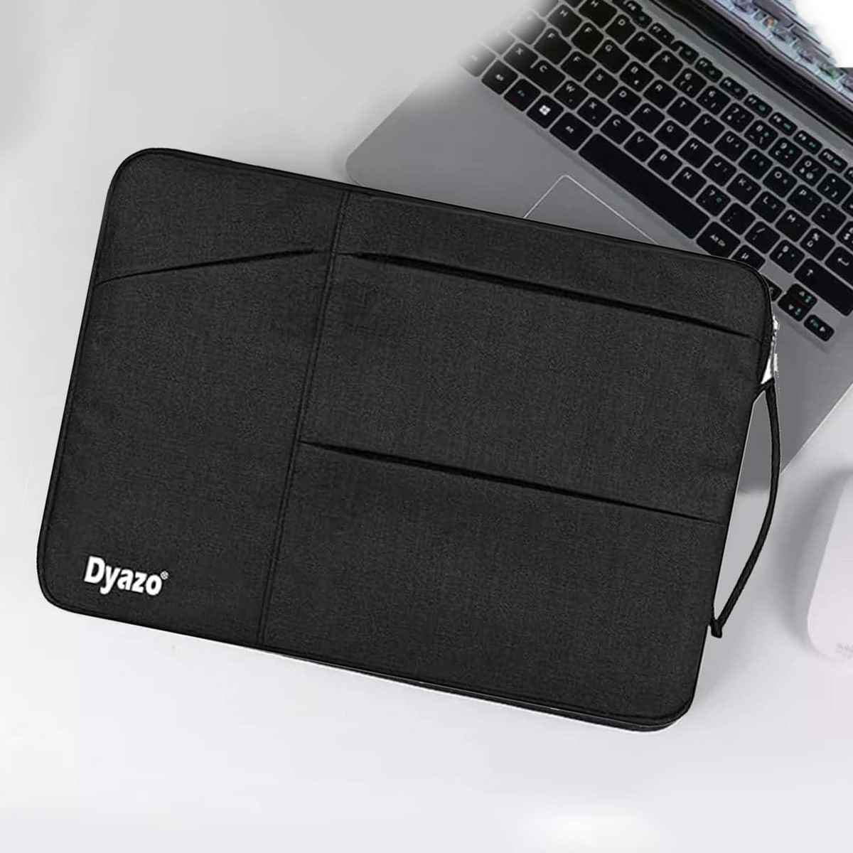 Dyazo Water Resistant Laptop Sleeve with Charger Pouch | 15 to 15.6 Inch | Black