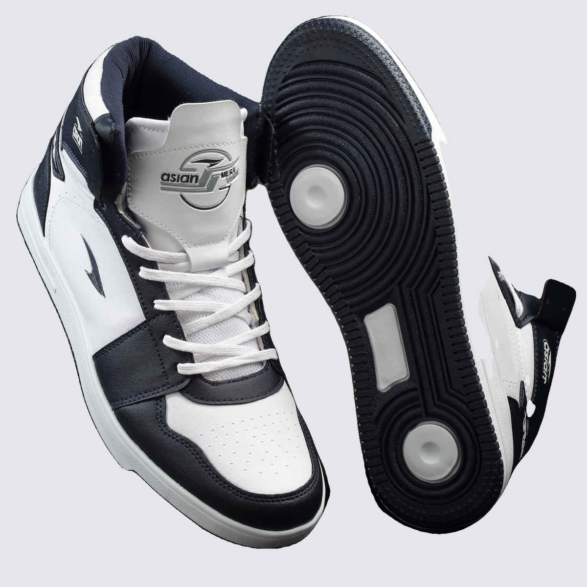 Asian Carnival-13 Hightop Sneakers For Men Navy White | UK-9