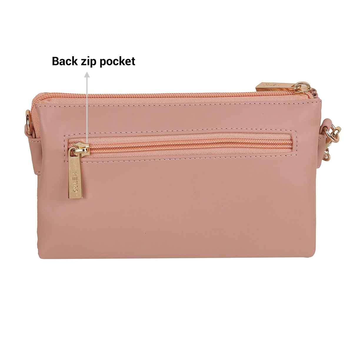 Metro Peach Synthetic Wallet for Women | 95-54-80