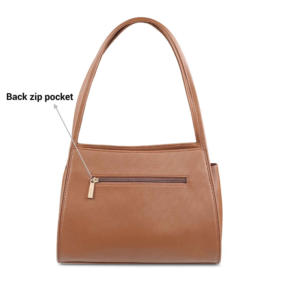 Metro Women's Textured PU 13 L Double Strap Shoulder Bag | Tan - One Size