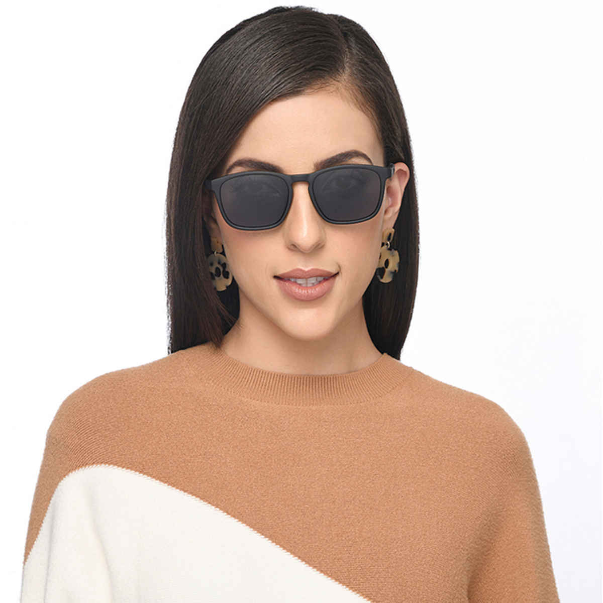 Vincent Chase By Lenskart | Polarized Sunglasses | Unisex | Wayfarer | Large-141mm | Black & grey