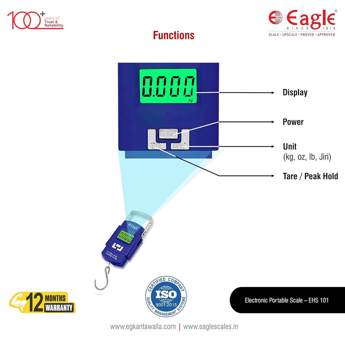 Eagle Plastic and Iron 50 L Luggage Scale | Black - One Size
