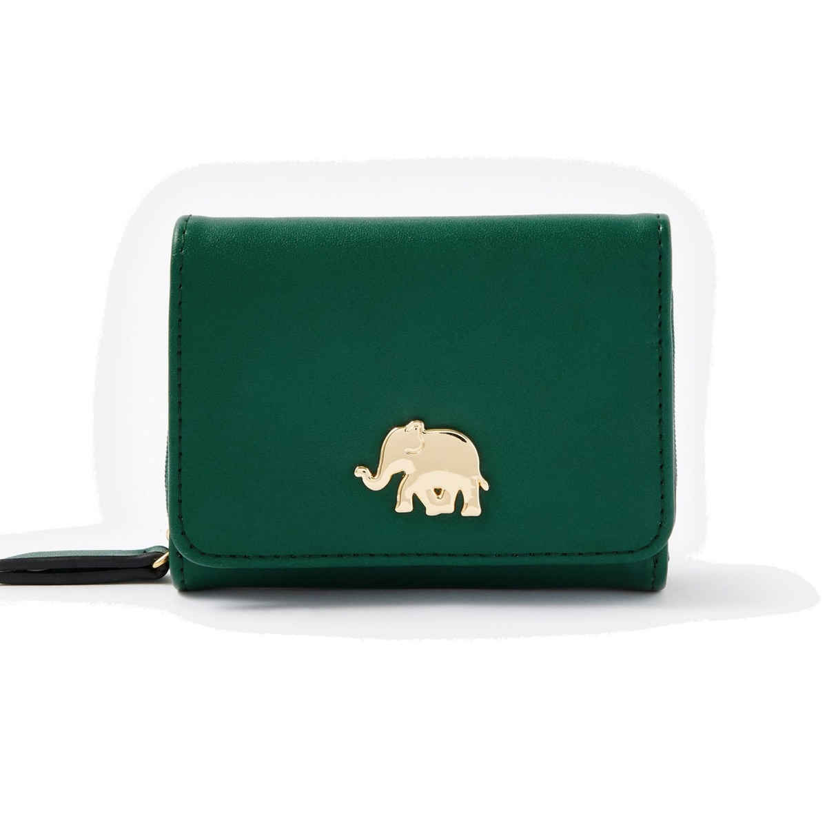 Accessorize London Women's Faux Leather Elephant Coin Purse | Green