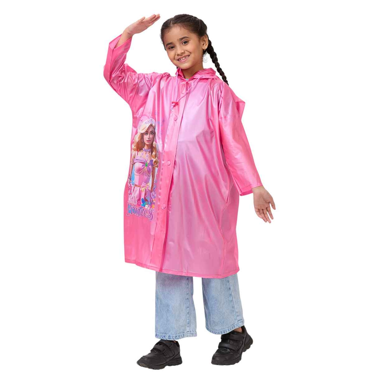 Highlands Popular Graphic Printed | Children's Baggy Raincoat | Girls Raincoat | Pink - 06-07 Yrs