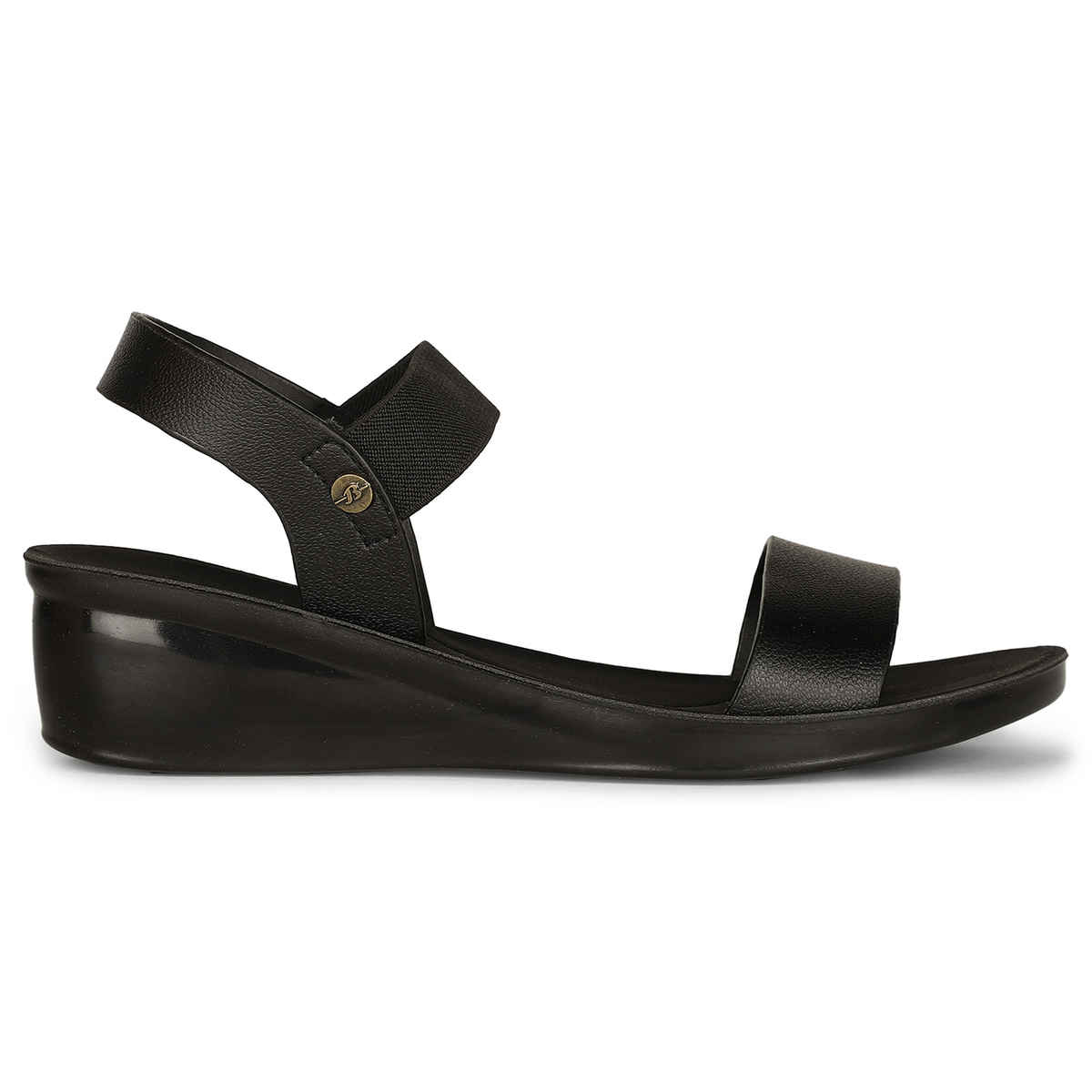 Bata Wedge Black Sandal For Women - 3