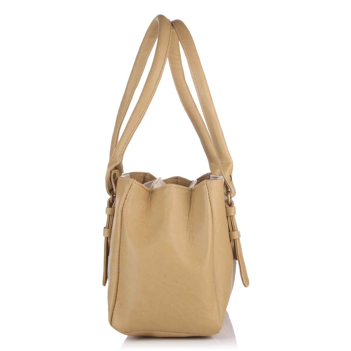 Fostelo Women's Vegan Leather Westside Handbags Shoulder Hobo Bag Ladies Purse | Beige | Large