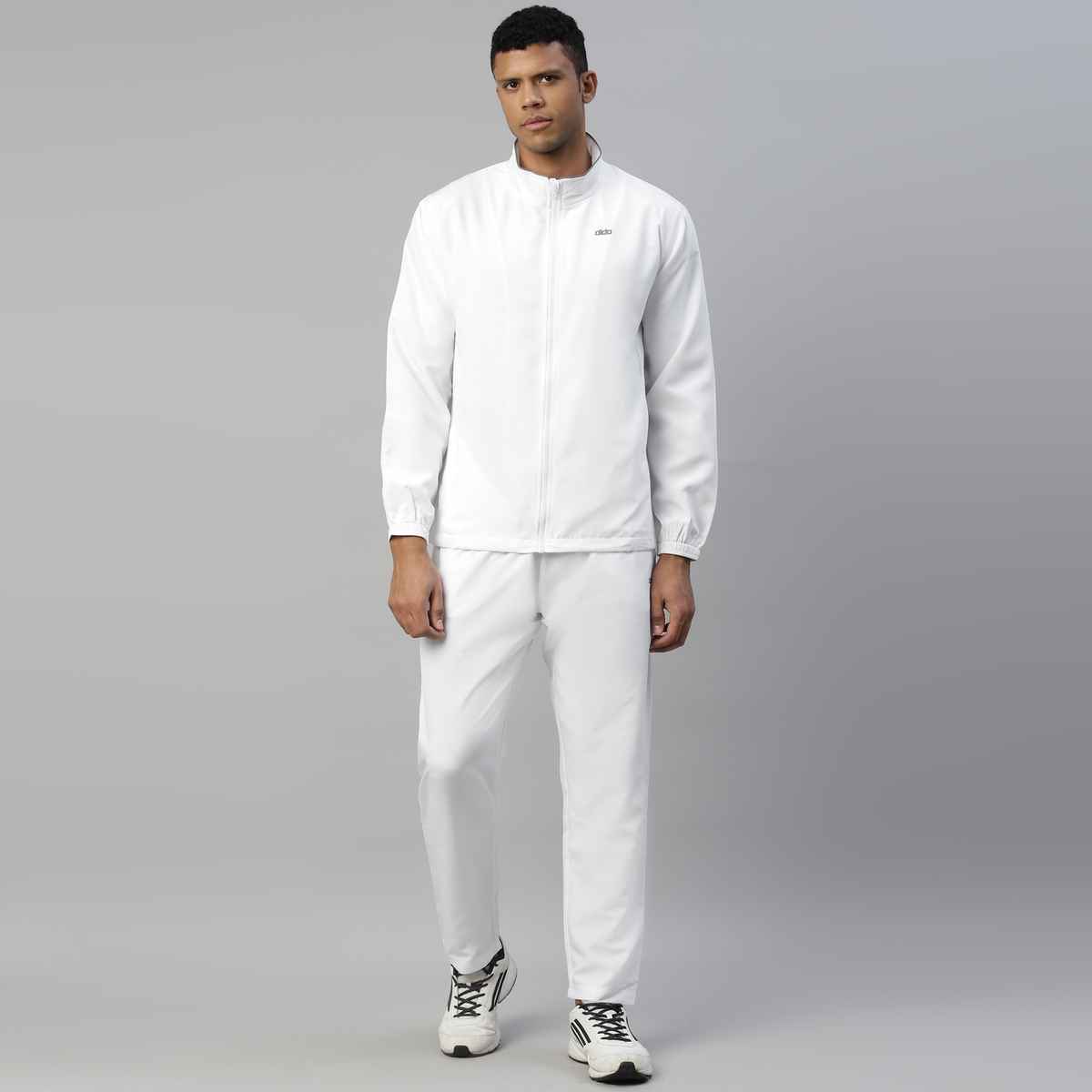 Dida Men's Sports Track Suit | Regular Comfortable Stretchable Dry-Fit | White - M