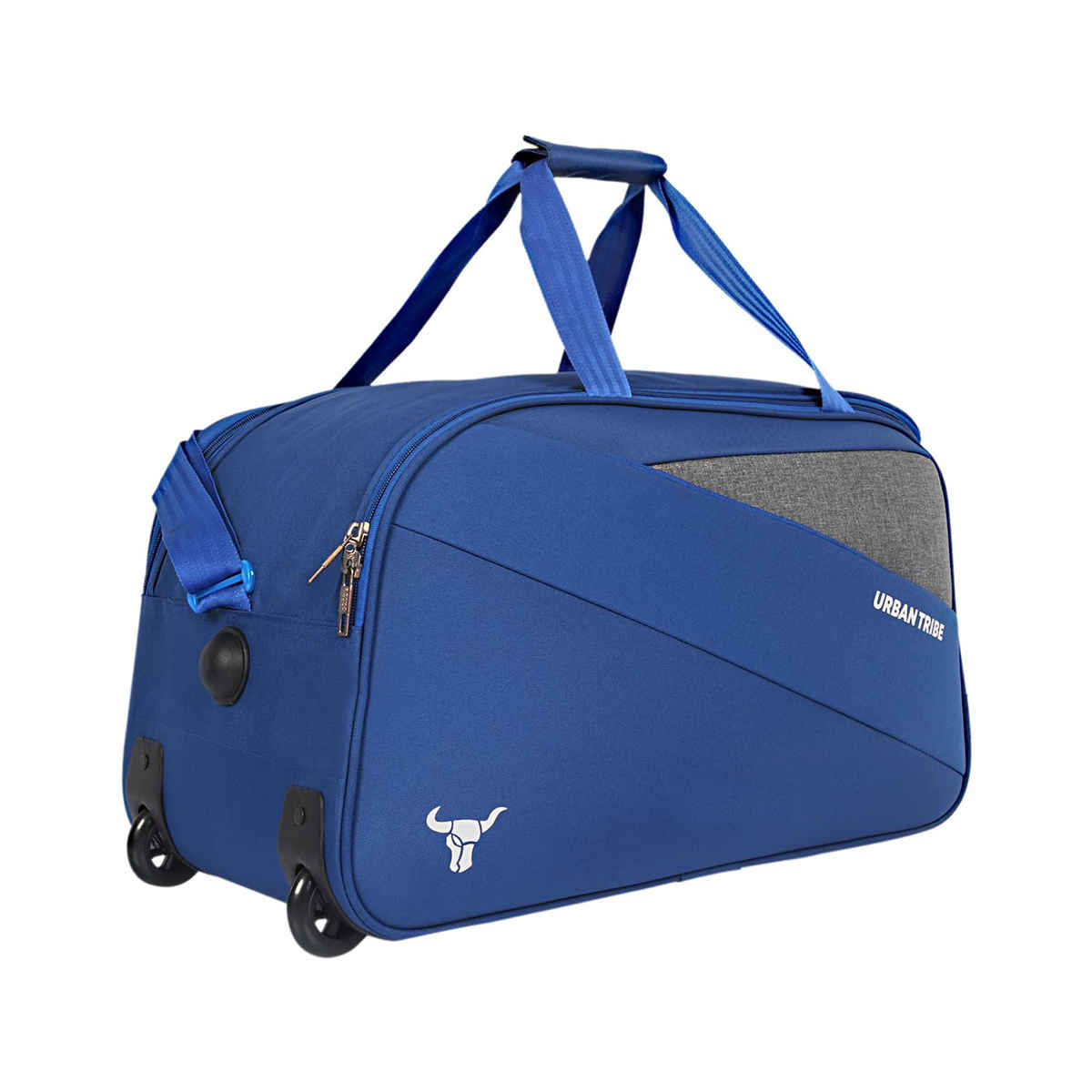 Urban Tribe Unisex Polyester 38 L Telescopic Duffle Trolley Bag | Blue
