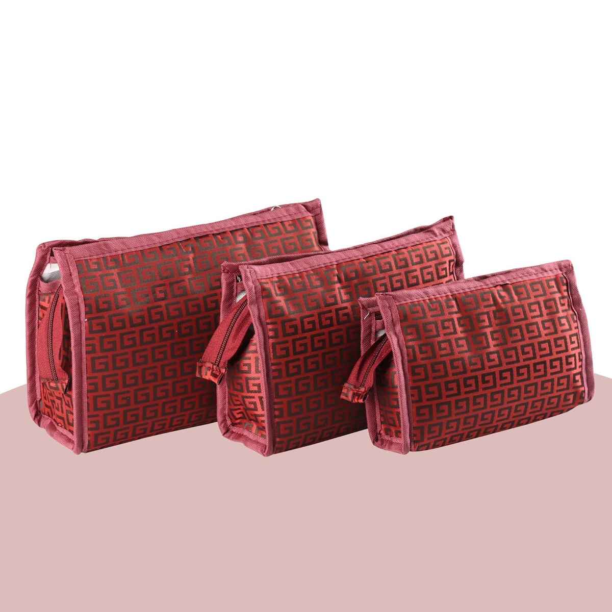 Kuber Industries Travel Storage Organizer | Waterproof Toiletry & Jewellery Bag | Maroon