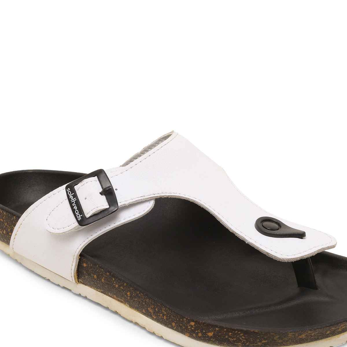 Solethreads Pharaoh White Sandals for Men | Size India/UK 7