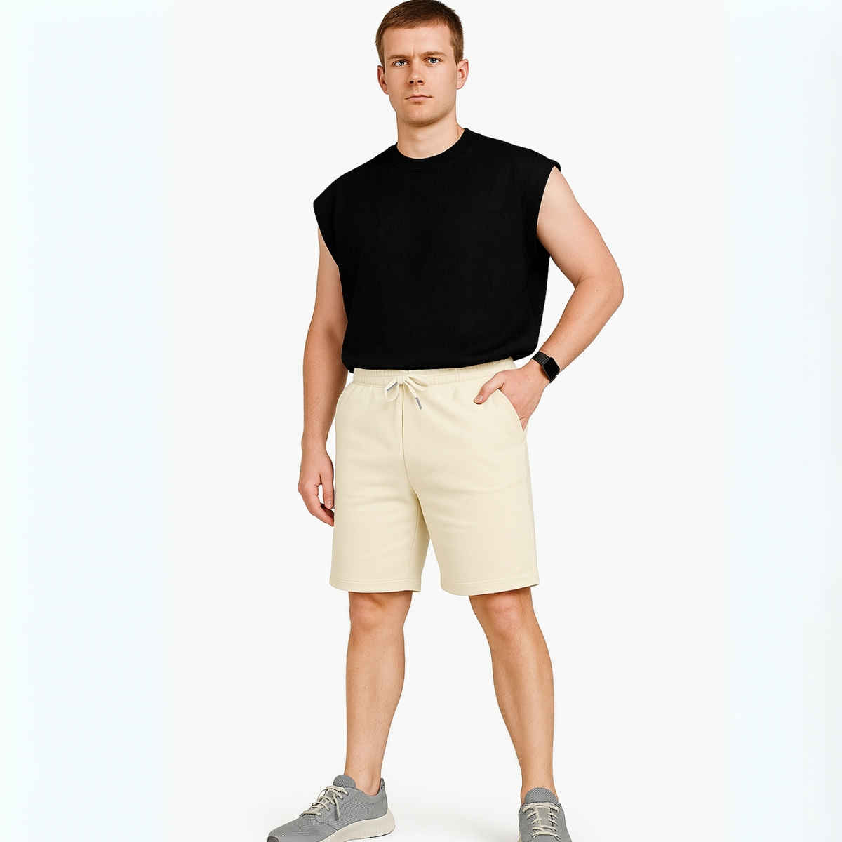 EQL Men's Pure Cotton Shorts | Beige - XXL