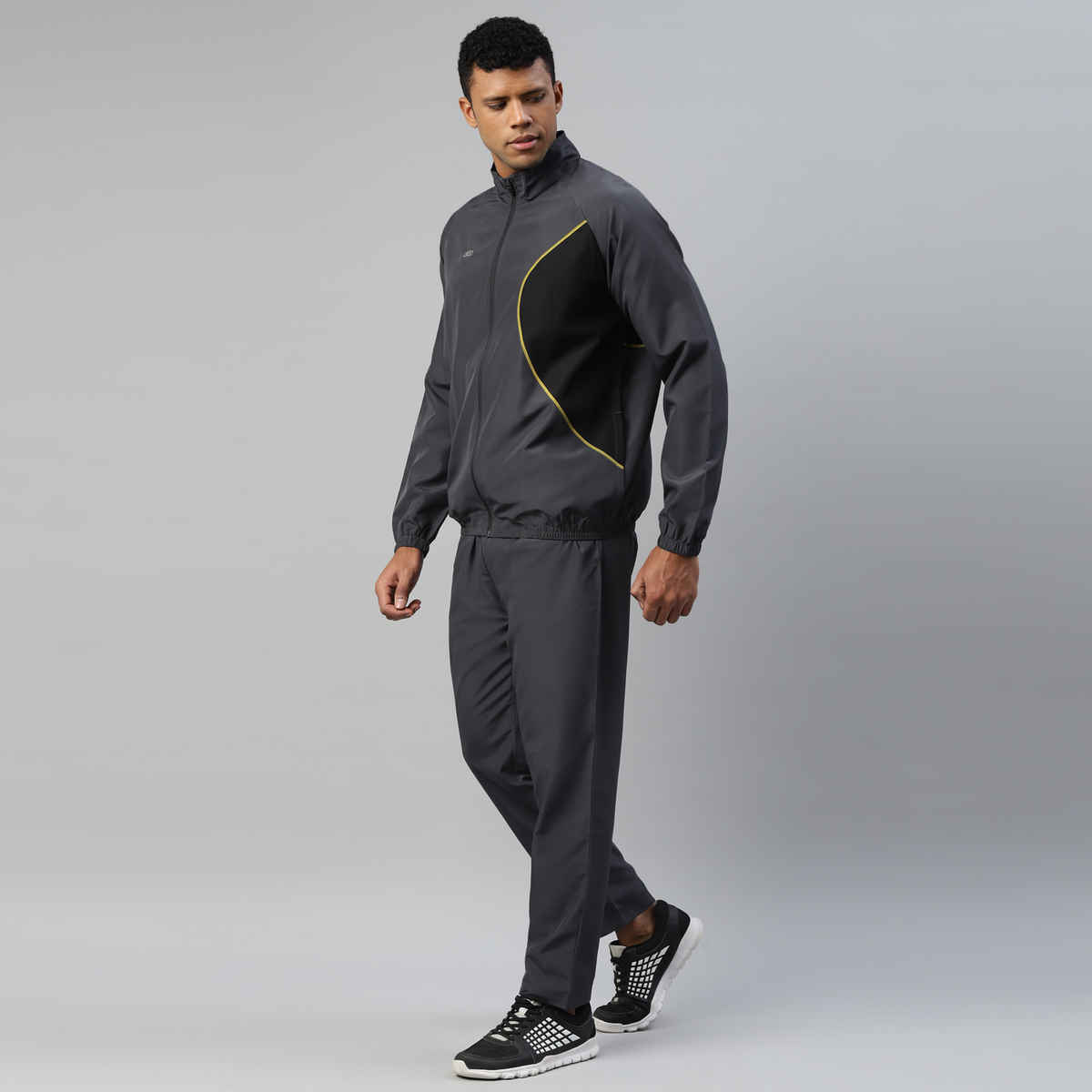 Dida Men's Sports Track Suit | Regular Comfortable Stretchable Dry-Fit | Grey - L