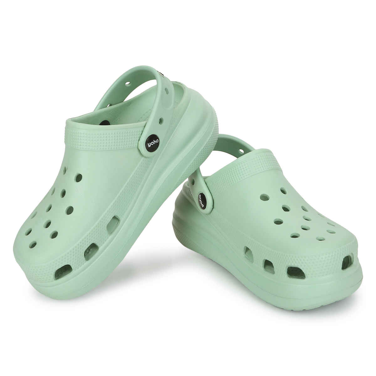 Yoho Women High Heel Clogs Pastel Green - UK6