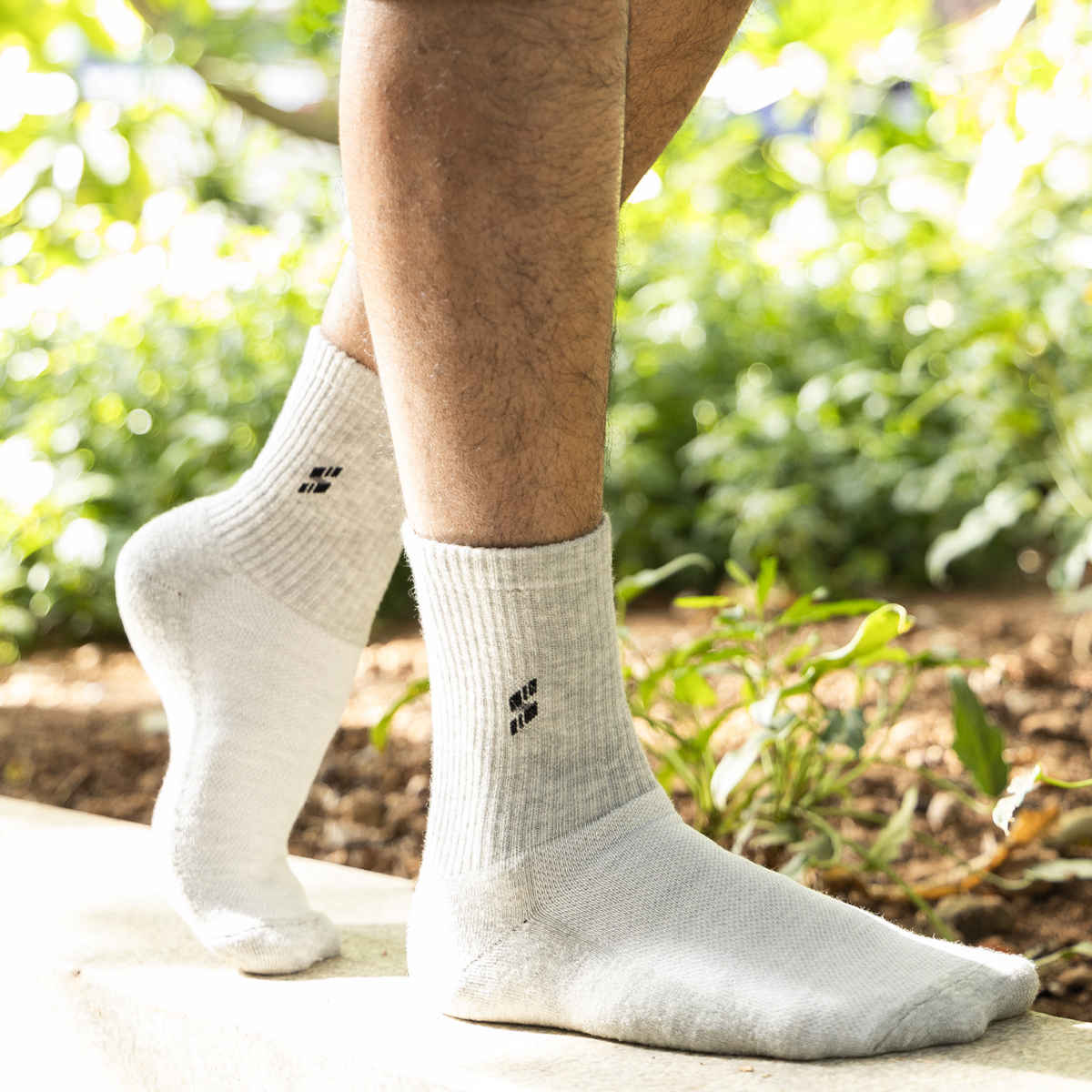 Supersox Men's Solid Combed Cotton Socks | Black and Grey - Free Size