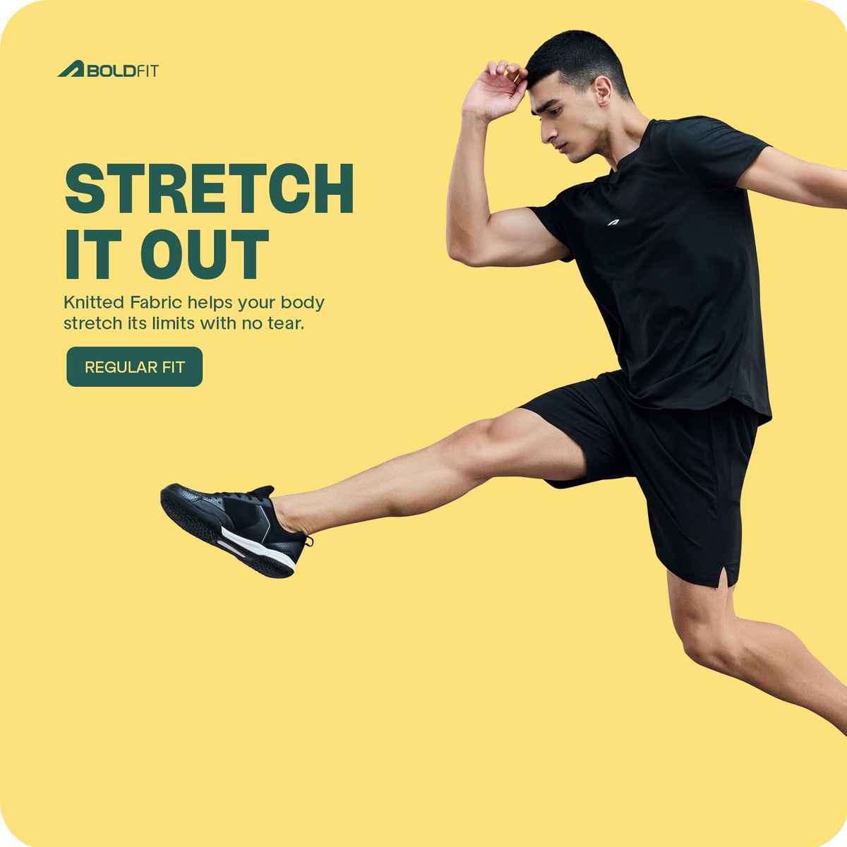 Boldfit Men's Training GYM T-shirt Round Neck Quick Dry Anti Odor | Black - M