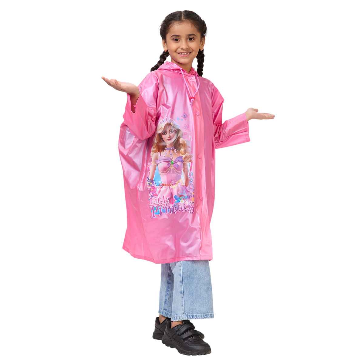 Highlands Popular Graphic Printed | Children's Baggy Raincoat | Girls Raincoat | Pink - 12-13 Yrs
