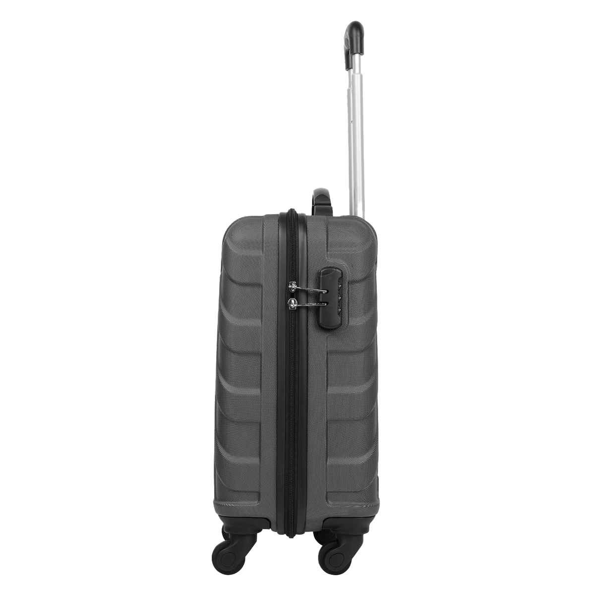 Safari Unisex Solid Polycarbonate 35 L Telescopic Trolley Bag | Gun Metal - 55 cm