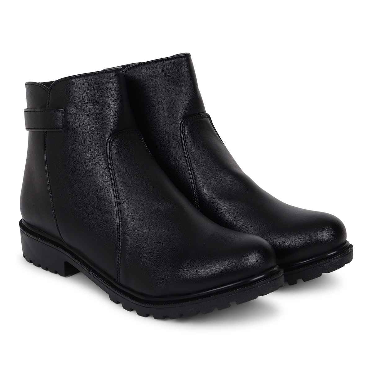 Trase Women Stylish Boots With Zipper Closure - Black | 4 UK